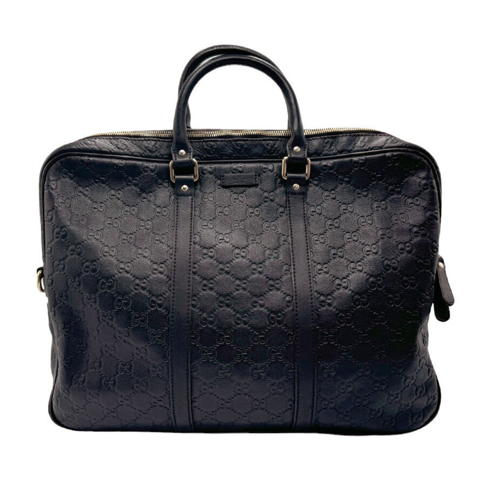 Gucci Top Handle Bag Guccissima Leather Dark Brown Gold
